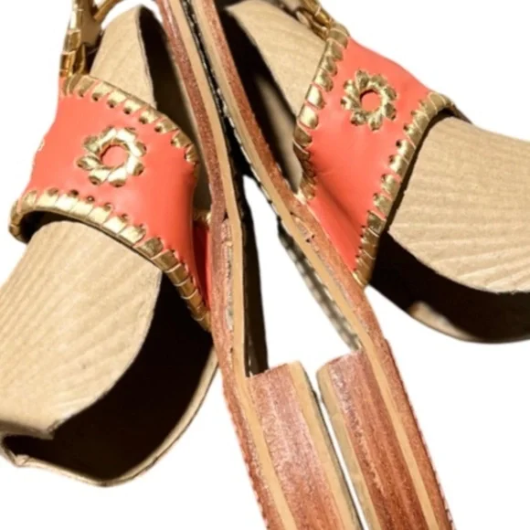 Original Flat Sandals Orange and Metallic Gold - Picture 8 of 8